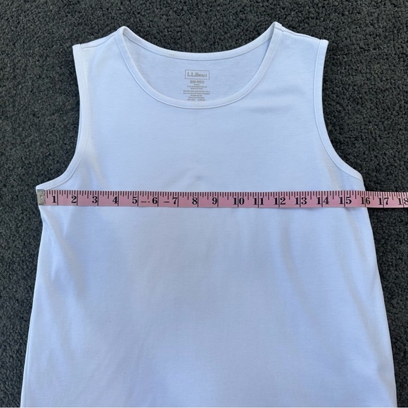L.L. Bean White Tank Top 100% Pima Cotton (S/M) Perfect Length Capsule Wardrobe - Picture 4 of 6